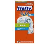 Hefty Reciclaje de bolsas de basura/basura (transparente, cordón de cocina, 13 galones, 60...