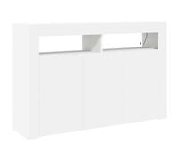 HEFZGDB Aparador con iluminación LED integrada y tira LED RGB, un aparador moderno con función de iluminación de madera en blanco, 116 x 30 x 75 cm, LED
