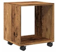 HEFZGDB Armario con ruedas, aspecto de madera antigua, 37 x 33 x 42,5 cm, material de madera, mesa de café, salón, mesa auxiliar, mesa auxiliar, pequeña mesa para balcón, salón, comedor, estudio