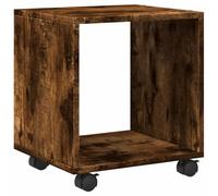 HEFZGDB Armario con ruedas de roble ahumado, 37 x 33 x 42,5 cm, material de madera, mesa de café, salón, mesa auxiliar, mesa auxiliar, mesa auxiliar pequeña para balcón, salón, comedor, estudio