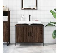 HEFZGDB Armario para debajo del lavabo marrón roble 80 x 30 x 60 cm de material de madera auxiliar para cocina, cuarto de baño, armario pequeño para cuarto de baño, cocina, salón, inodoro