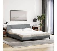HEFZGDB Cama con colchón gris claro de 180 x 200 cm de tela para cama juvenil de invitados, cama matrimonial para habitaciones de invitados, salón, albergue dormitorio