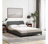 HEFZGDB Cama con colchón gris oscuro, 140 x 190 cm, tela, cama juvenil, cama de invitados, cama matrimonial para invitados, salón, albergue dormitorio