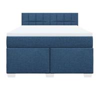 HEFZGDB Cama con somier con colchón azul, 140 x 190 cm, de tela, cama matrimonial, cama individual, cama doble, para dormitorio, albergue, salón, habitación de invitados