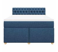 HEFZGDB Cama con somier con colchón, color azul, 140 x 190 cm, de tela, cama matrimonial, cama individual para dormitorio, habitación de invitados, salón, albergue