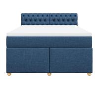 HEFZGDB Cama con somier con colchón, color azul, 140 x 200 cm, de tela, cama matrimonial, cama individual para dormitorio, habitación de invitados, salón, albergue