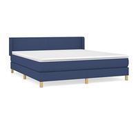 HEFZGDB Cama con somier con colchón, color azul, 180 x 200 cm, de tela, cama matrimonial, cama individual, para dormitorio, salón, hostal, habitación de invitados
