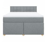 HEFZGDB Cama con somier con colchón, color gris claro, 140 x 190 cm, de tela, cama matrimonial, cama individual, para dormitorio, habitación de invitados, salón, albergue
