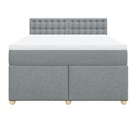 HEFZGDB Cama con somier con colchón, color gris claro, 140 x 190 cm, de tela, cama matrimonial, cama individual, para dormitorio, habitación de invitados, salón, albergue