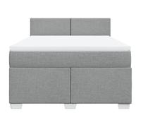 HEFZGDB Cama con somier con colchón, color gris claro, 140 x 200 cm, de tela, cama matrimonial, cama individual, cama doble, para dormitorio, albergue, salón, habitación de invitados
