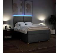 HEFZGDB Cama con somier con colchón, color gris claro, 140 x 200 cm, de tela, cama matrimonial, marco de cama familiar, para habitaciones de invitados, dormitorio, salón, albergue