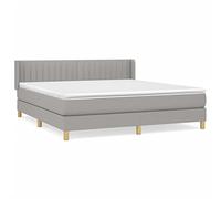 HEFZGDB Cama con somier con colchón, color gris claro, 180 x 200 cm, de tela, cama matrimonial, cama individual, para dormitorio, salón, hostal, habitación de invitados
