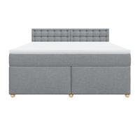 HEFZGDB Cama con somier con colchón, color gris claro, 180 x 200 cm, de tela, cama matrimonial, cama individual, para dormitorio, habitación de invitados, salón, albergue