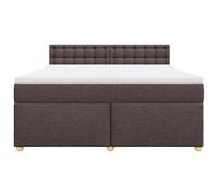 HEFZGDB Cama con somier con colchón, color marrón oscuro, 180 x 200 cm, de tela, cama matrimonial, cama individual, para dormitorio, habitación de invitados, salón, albergue