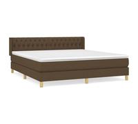 HEFZGDB Cama con somier con colchón, color marrón oscuro, 180 x 200 cm, de tela, cama matrimonial, cama individual, para dormitorio, salón, hostal, habitación de invitados