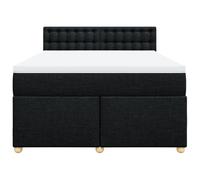 HEFZGDB Cama con somier con colchón, color negro, 140 x 200 cm, de tela, cama matrimonial, cama individual para dormitorio, habitación de invitados, salón, albergue