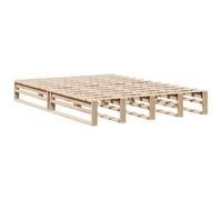 HEFZGDB Cama de madera maciza sin colchón, 150 x 200 cm, madera de pino, cama matrimonial, cama familiar, cama doble para dormitorio, habitación de invitados, salón, albergue