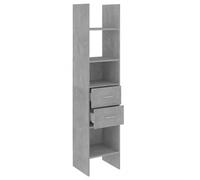 HEFZGDB Estantería para libros, color gris hormigón, 40 x 35 x 180 cm, material de madera, para uso general, pequeña estantería multiusos para estudio, salón, oficina, biblioteca