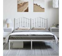 HEFZGDB Estructura de cama con cabecero de metal blanco 150 x 200 cm cama matrimonial cama individual marco de cama para dormitorio, habitación de invitados, salón, albergue