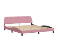 HEFZGDB Estructura de cama con cabecero sin colchón, color rosa, 180 x 200 cm, terciopelo, cama matrimonial, cama familiar, cama individual, para habitación de invitados, dormitorio, albergue, sala de
