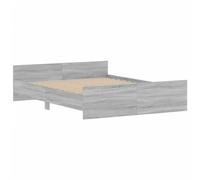 HEFZGDB Estructura de cama con cabecero y pie de cama Sonoma gris 150 x 200 cm cama matrimonial cama matrimonial cama doble para salón, dormitorio, habitación de invitados, albergue