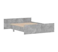 HEFZGDB Estructura de cama con cabecero y reposapiés, color gris hormigón, 150 x 200 cm, cama matrimonial, cama familiar, cama doble para salón, dormitorio, habitación de invitados, albergue