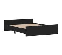 HEFZGDB Estructura de cama con cabecero y reposapiés, color negro, 150 x 200 cm, cama matrimonial, cama de matrimonio, cama doble, para salón, dormitorio, habitación de invitados, albergue