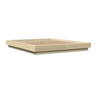 HEFZGDB Estructura de cama con LED de roble Sonoma, 150 x 200 cm, material de madera, cama matrimonial, cama individual, para albergue, dormitorio, habitación de invitados, sala de estar