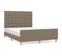 HEFZGDB Estructura de cama sin colchón, color topo, 140 x 200 cm, de tela, cama matrimonial, cama individual, para albergue, salón, habitación de invitados, dormitorio