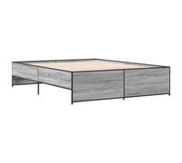 HEFZGDB Estructura de cama Sonoma gris 150 x 200 cm de madera y metal para cama matrimonial, marco individual para habitaciones de invitados, albergues, dormitorios, salones
