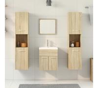 HEFZGDB Juego de muebles de baño de roble Sonoma, 5 piezas, armario multiusos para zapatos, armario de farmacia, armario para cocina, salón, cuarto de baño
