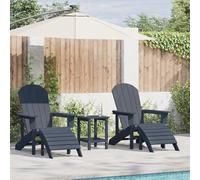 HEFZGDB Juego de salón Adirondack de 2 piezas azul marino con superficie de HDPE, reposabrazos ergonómicos y respaldo laminado para jardín, terraza y balcón, resistente a la intemperie al aire libre