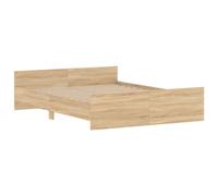 HEFZGDB Marco de cama con cabecero y pie de cama de roble Sonoma, 150 x 200 cm, cama matrimonial, cama familiar, cama doble para salón, dormitorio, habitación de invitados, albergue