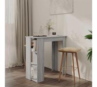 HEFZGDB Mesa de bar con estante, color gris, Sonoma, 102 x 50 x 103,5 cm, de madera con 3 estantes, para cocina, comedor, moderno, bistró, espacio de almacenamiento, botellero