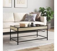 HEFZGDB Mesa de centro con Infinity LED Sonoma Roble 90 x 50 x 41 cm Mesa de centro Vintage Mesa de Salón Pequeña Mesa de Televisor Pequeña Mesa de Café Salón Patio Jardín