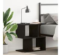 HEFZGDB Mesita de noche de roble negro 50 x 30 x 51,5 cm con dos estantes empotrables para espacio de almacenamiento y diseño moderno. Esta moderna mesita de noche de roble negro y material de madera
