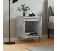 HEFZGDB Mesita de noche gris hormigón, 40 x 35 x 50 cm, material de madera con patas de metal y compartimento de almacenamiento para salón, dormitorio. Esta elegante mesita de noche hecha de madera