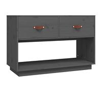 HEFZGDB Mueble de TV gris 90 x 40 x 60 cm madera maciza de pino para televisión, mueble auxiliar para TV, aparador para salón, habitación de invitados, dormitorio, salón, sala de estar