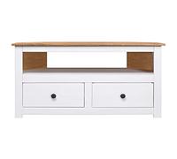HEFZGDB Mueble esquinero para TV, color blanco, 93 x 49 x 49 cm, madera maciza de pino Panamá, banco de TV, armario de salón, mueble de TV, cómoda para sala de recreo, dormitorio, habitación de