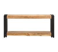 HEFZGDB Mueble para TV de 90 x 30 x 40 cm, madera maciza de acacia, mueble para televisión, para salón, recreación, dormitorio, habitación de invitados