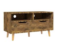HEFZGDB Mueble para TV de roble ahumado, 90 x 40 x 48,5 cm, material de madera, para dormitorio, sala de recreación, salón, habitación de invitados