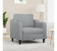 HEFZGDB Sillón de alta calidad, color gris claro, 60 cm, diseño moderno con funda resistente y estructura de metal resistente para una excelente estabilidad y durabilidad transpirable