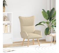 HEFZGDB Sillón de relax de tela crema moderno con reposabrazos acolchados y diseño ergonómico para salón y dormitorio, funda transpirable y madera de alta calidad