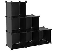 HEFZGDB Sistema de estanterías con 6 cubos negro PP pequeño zapatero estrecho baño estante de cubeta armario pasillo para dormitorio dormitorio salón cocina