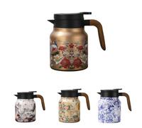 HeFZiYMOZaDP Tetera con diseño floral vintage con infusor, termo de té con colador, termo de acero inoxidable con tapa, para bebidas calientes