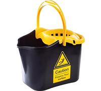 Hega Caution Cubo Fregona Rectangular 13.5 L, Plástico, Negro, 27 x 37 x 28 cm