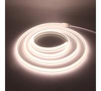 HEGEHE Alto Brillo Tira de LED COB 220V, 240 LED/m, IP65 Impermeable, Cada Corte de 10cm, Luz de Cuerda Flexible con Alimentación (Blanco Natural, 3m)