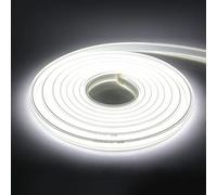 HEGEHE Alto Brillo Tira de LED COB 220V, 360 LED/m, IP65 Impermeable, Cada Corte de 50cm, Luz de Cuerda Flexible con Alimentación (6m, Blanco Frio)