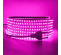 HEGEHE Conexión a AC220-240V Tira de LED,120LEDs/m SMD2835 Flexible Superbright Tira de luz LED cadena de luz de cuerda Autoadhesiva con enchufe para Navidad（9m, Rosa）