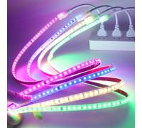 HEGEHE Conexión a AC220-240V Tira de LED,120LEDs/m SMD2835 Flexible Superbright Tira de luz LED cadena de luz de cuerda Autoadhesiva con enchufe para Navidad（10m, Verde）